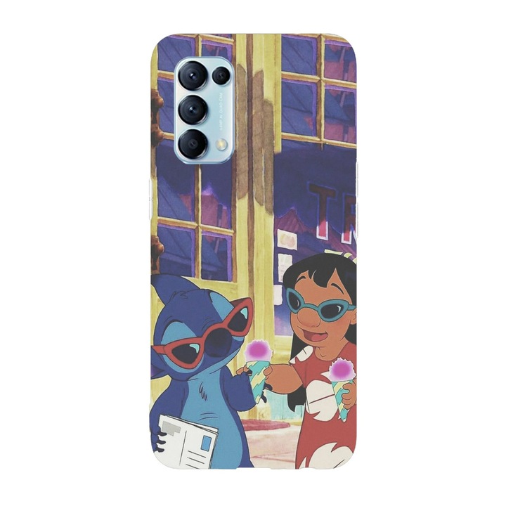 Telefontok kompatibilis: Oppo Reno 12 Pro, Viceversa, Retro snowcone Lilo & Stitch minta, Szilikon, TPU