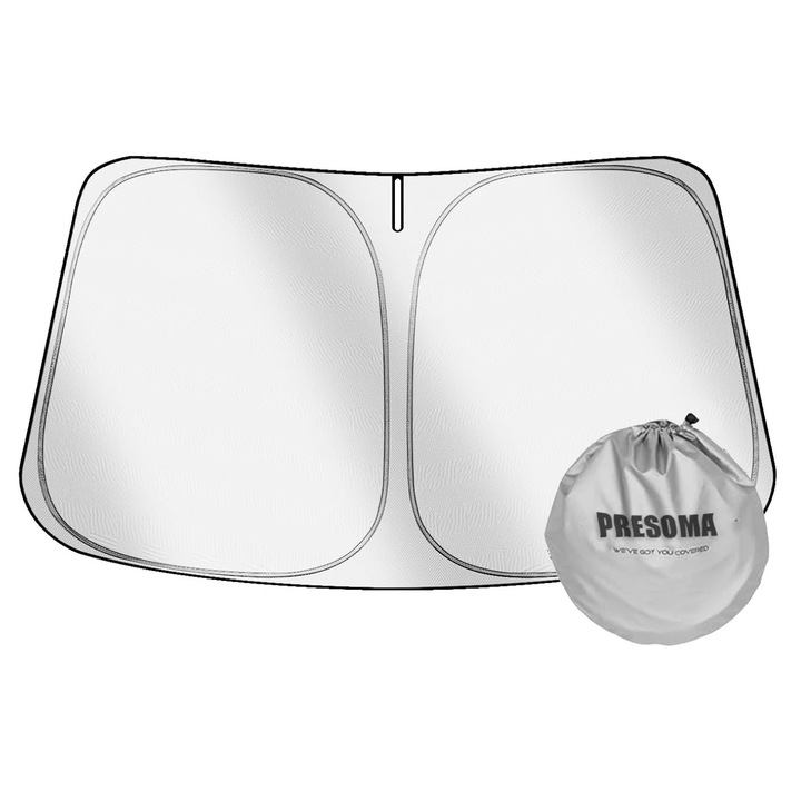 Автомобилен сенник, устойчив на UV лъчи, материал 240T, двуслоен дизайн, 145 X 80 см, с чанта за съхранение, за кола, L