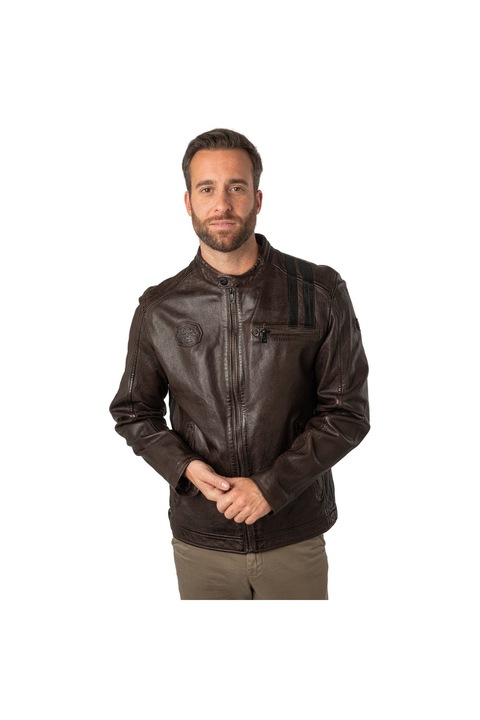 Мъжко кожено яке Mauritius Dark Brown MMFaron, Кафяв, L