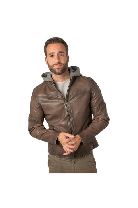 Mauritius férfi bőrdzseki Sötétbarna MMCyprus, Barna