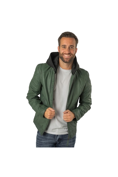 Férfi bőrkabát Mauritius sötétzöld MMKarlos, Zöld
