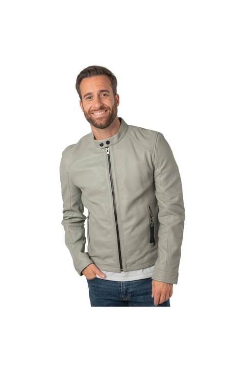 Мъжко кожено яке 2.0 от Mauritius Light Grey 2MToji, Сив