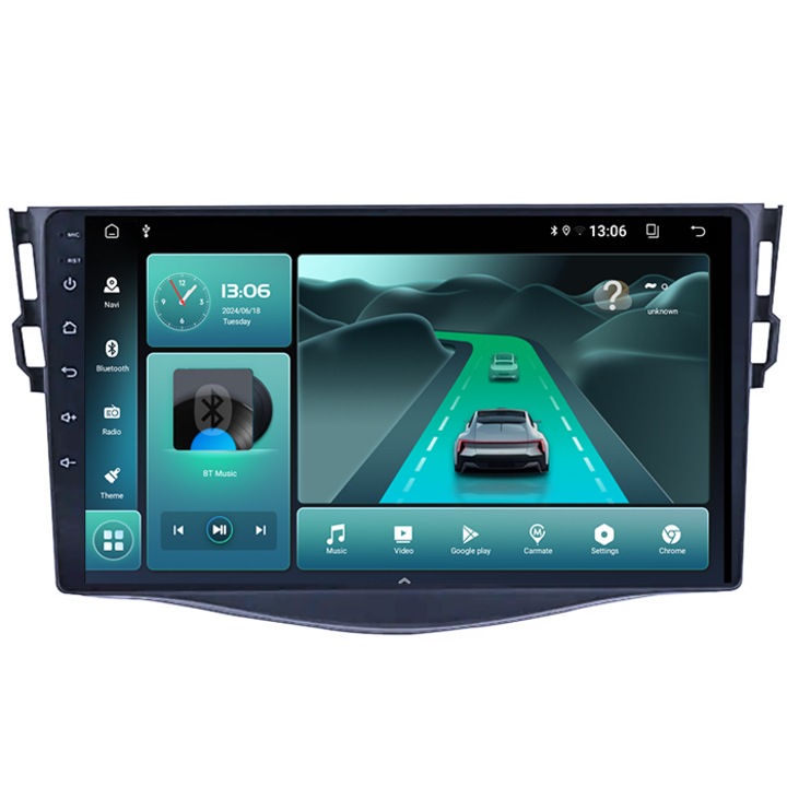 Navigatie dedicata Toyota RAV 4 2007-2013, 4GB RAM 64GB ROM, Quadcore, Android 14, Display QLED 1K 9", DSP, Carplay&Android Auto, Suport camere AHD