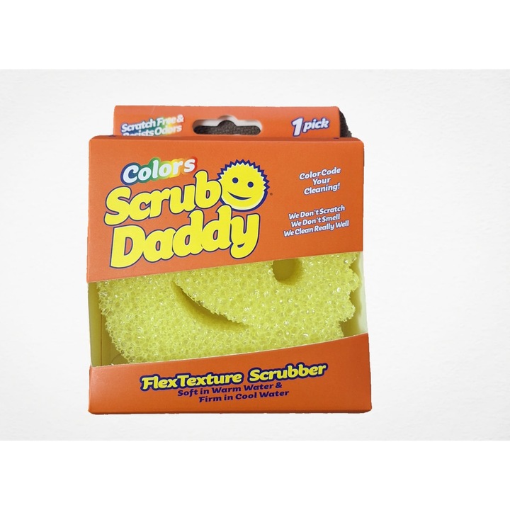Burete de vase magic, fara zgarieturi, Avatto Scrub Daddy, 1 bucata, galben