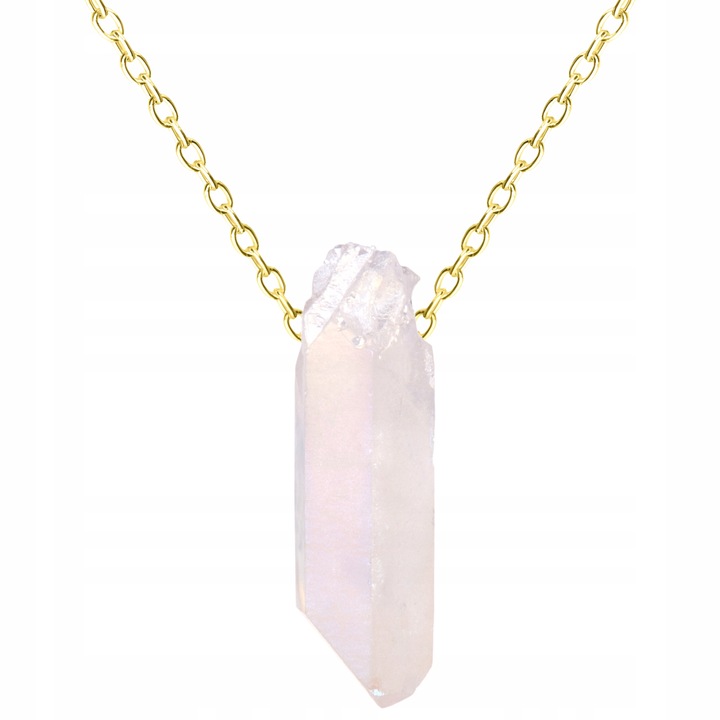 Colier Dama, Larezo, Pandantiv din cristal, Argint, 100% argint 925 placat cu aur, Bijuterii antialergice, Lungime 45 cm, Cutie eleganta, Latime pandantiv 1 cm, Accesoriu elegant, Accesoriu stilat, Culoare Aur