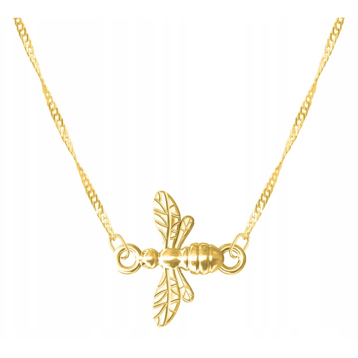 Colier Dama, Larezo, Pandantiv albina, Argint, 100% argint 925 placat cu aur, Bijuterii antialergice, Lungime 45 cm, Cutie eleganta, Latime pandantiv 1 cm, Accesoriu elegant, Accesoriu elegant, Culoare Aur