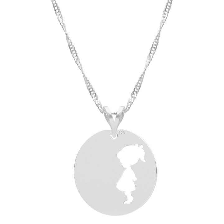 Női nyaklánc, Larezo, Lányoknak való Talisman, ezüst, 100% ezüst, antiallergén ékszer, 45 cm hosszú, elegáns doboz, elegáns kiegészítő, ezüst színű