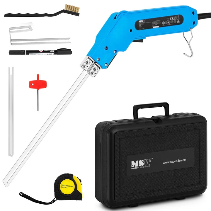 Cutter termic pentru polistiren MSW-ISU-STYRO 250, 2 lame, 500°C, albastru, set complet