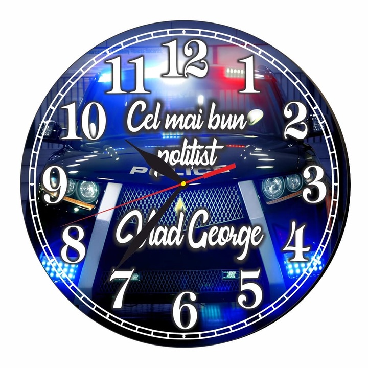 Ceas Politist, Lemn, 40 cm, CMSUV126