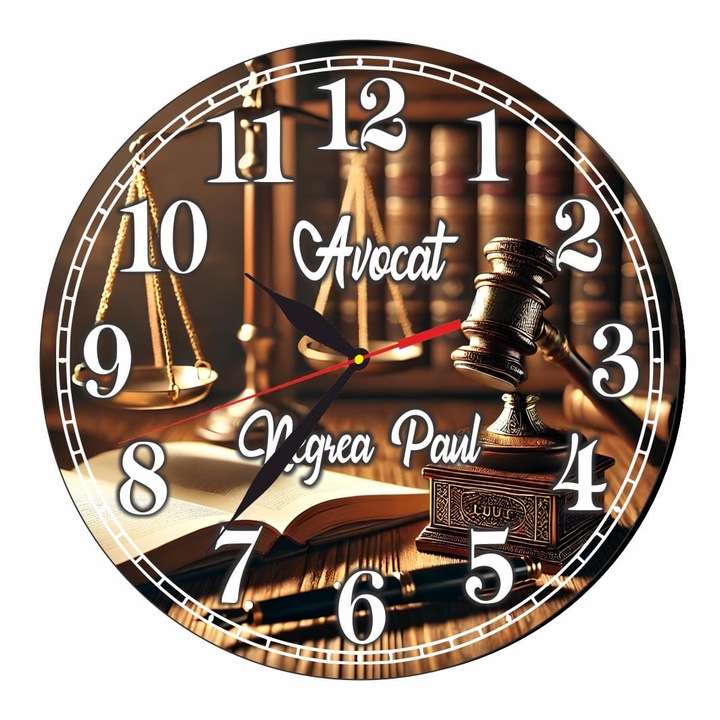 Ceas Avocat, Lemn, 40 cm, CMSUV074