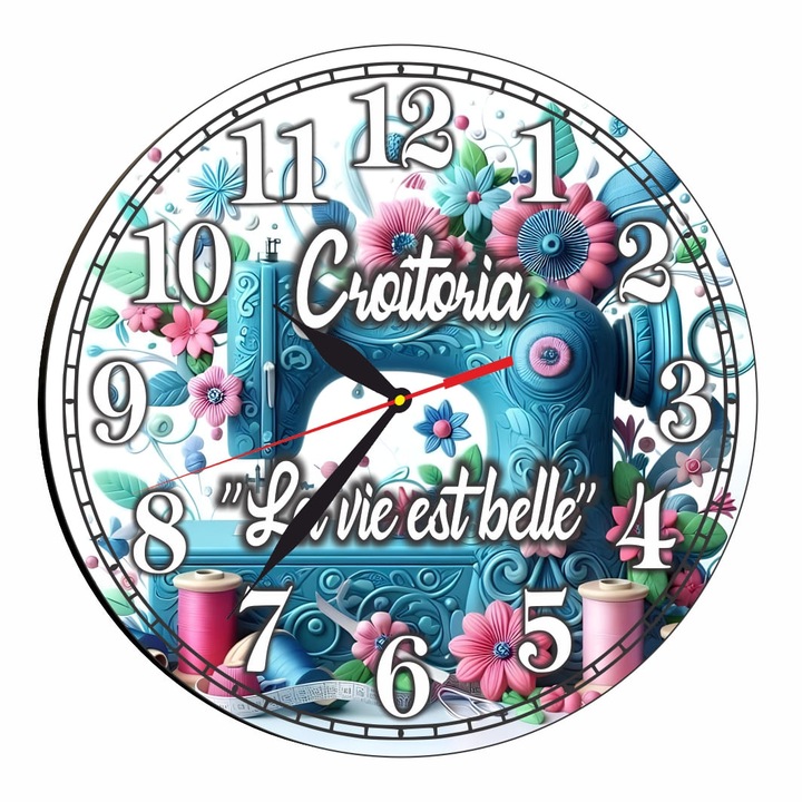 Ceas Croitorie, Lemn, 40 cm, CMSUV0139