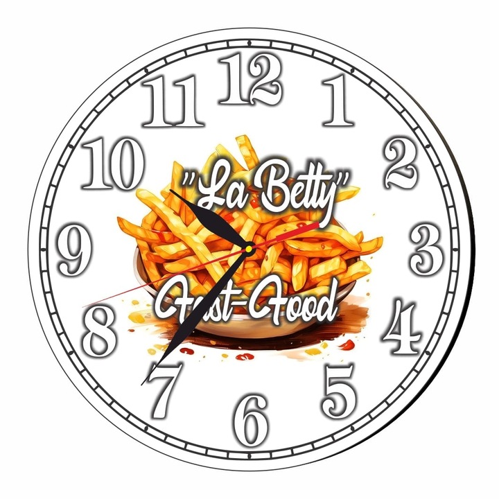 Ceas Fast-Food, Lemn, 40 cm, CMSUV092
