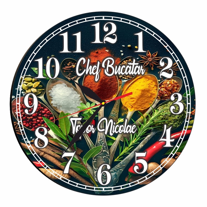 Ceas Bucatar, Lemn, 40 cm, CMSUV062