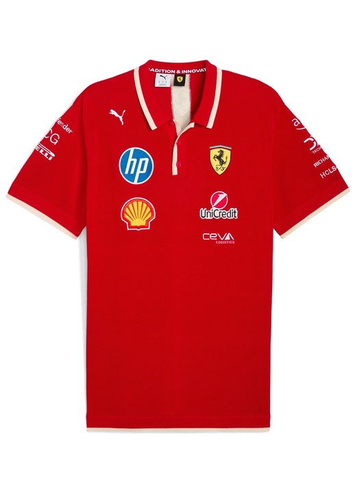 Tricou polo Puma Scuderia Ferrari China GP 2025, Barbati, Rosu, Rosu