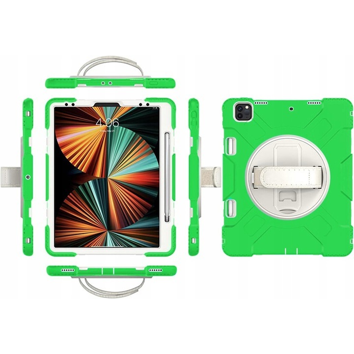 Husa compatibila cu iPad Pro 5/4/3 12,9” cu suport, Verde
