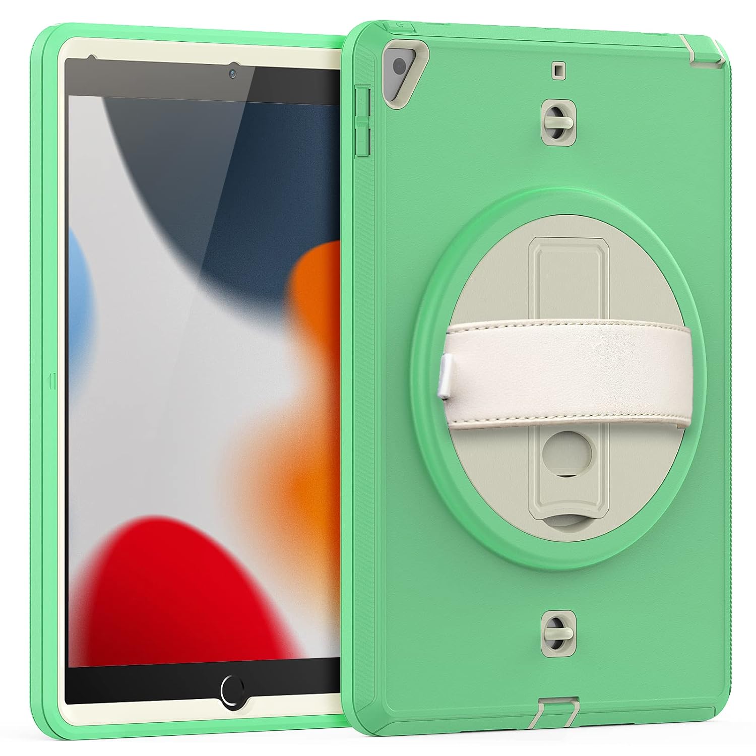Husa compatibila cu iPad 6/5 9,7" cu suport si curea de umar, verde