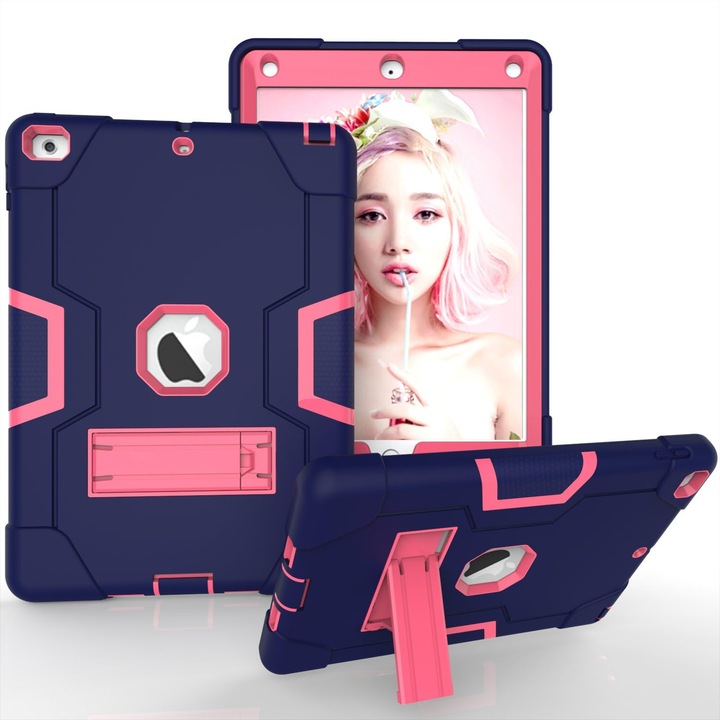 Husa compatibil cu iPad 6/5 de 9,7 inchi cu suport, Albastru