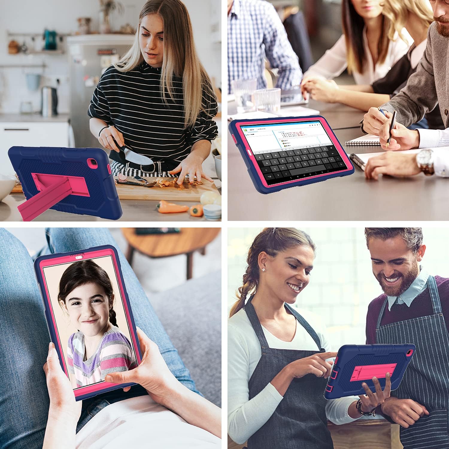 Husa compatibila cu Samsung Galaxy Tab A7 Lite 8.7" cu suport, Bleumarin