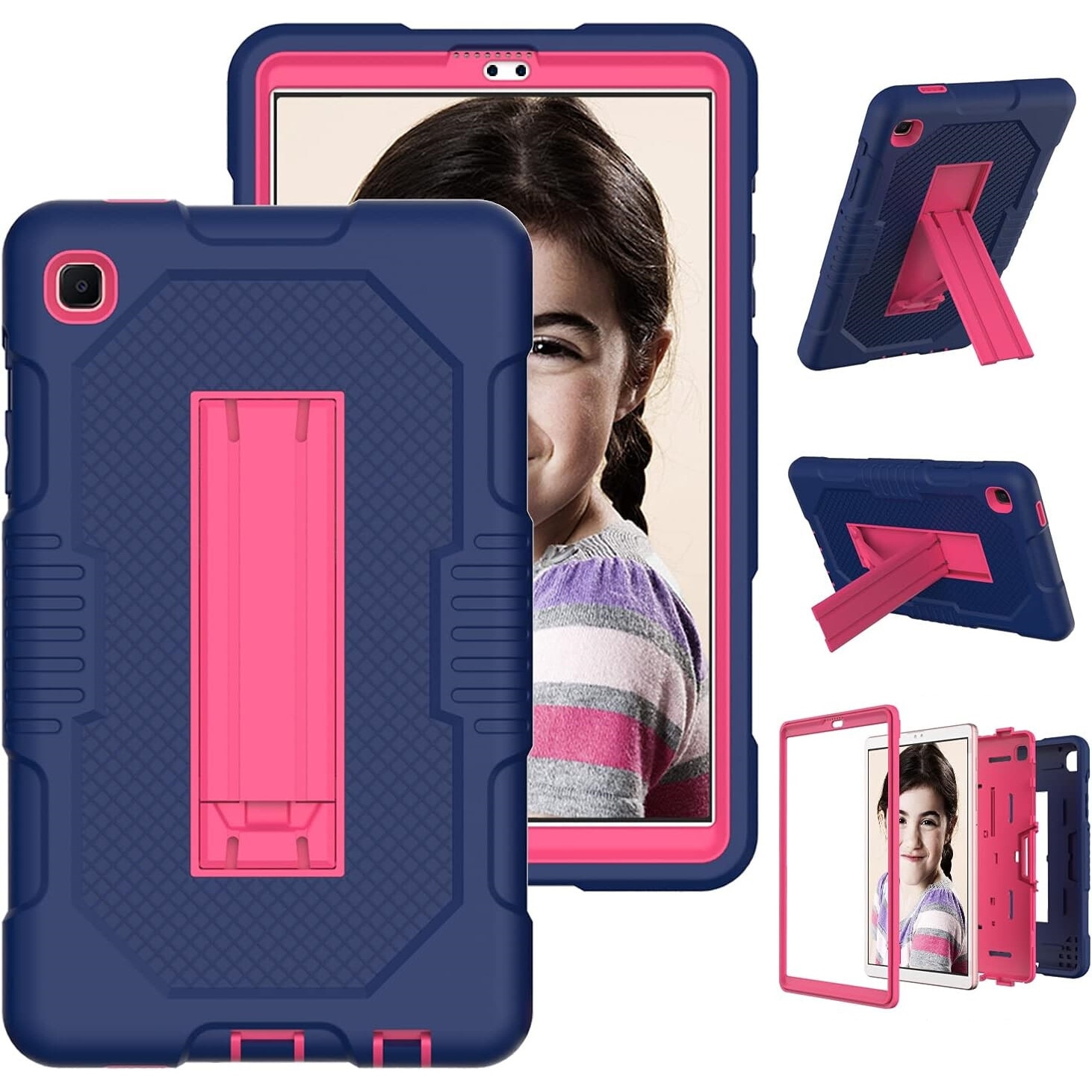 Husa compatibila cu Samsung Galaxy Tab A7 Lite 8.7" cu suport, Bleumarin