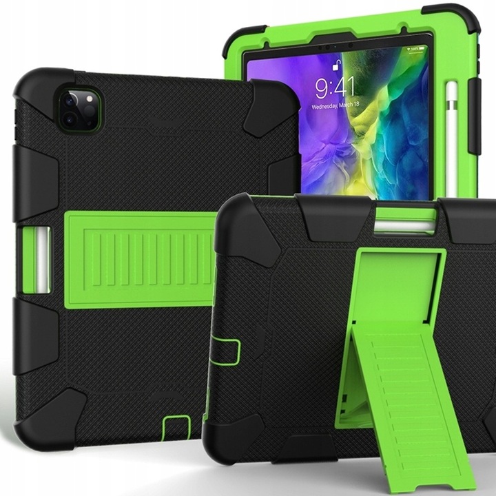 Husa pentru iPad Air 5/Air 4/Pro 11" cu suport, neagra