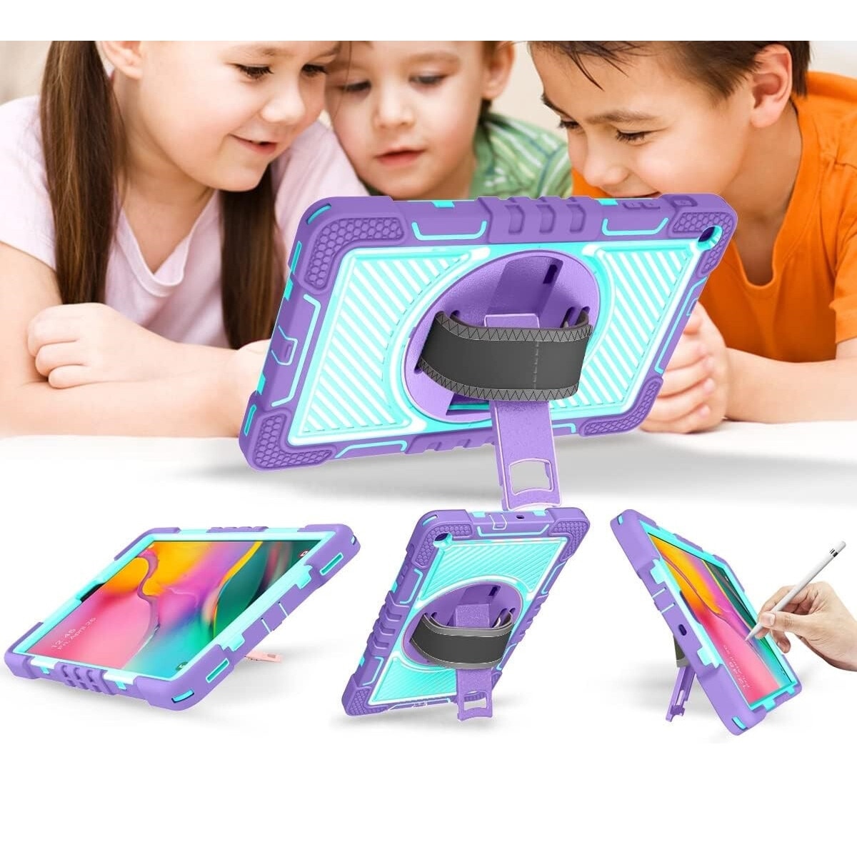 Husa compatibil cu Samsung Galaxy Tab A 10.1" cu suport, violet