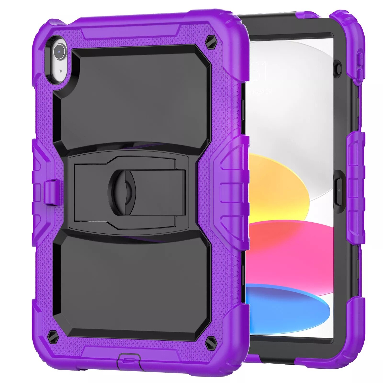 Husa tableta Samsung Galaxy Tab A7 10.4" iPad 9/8/7 10.2", violet, cu suport
