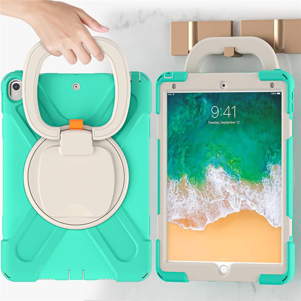 Husa tableta pentru iPad 10.2", suport rotativ, turcoaz