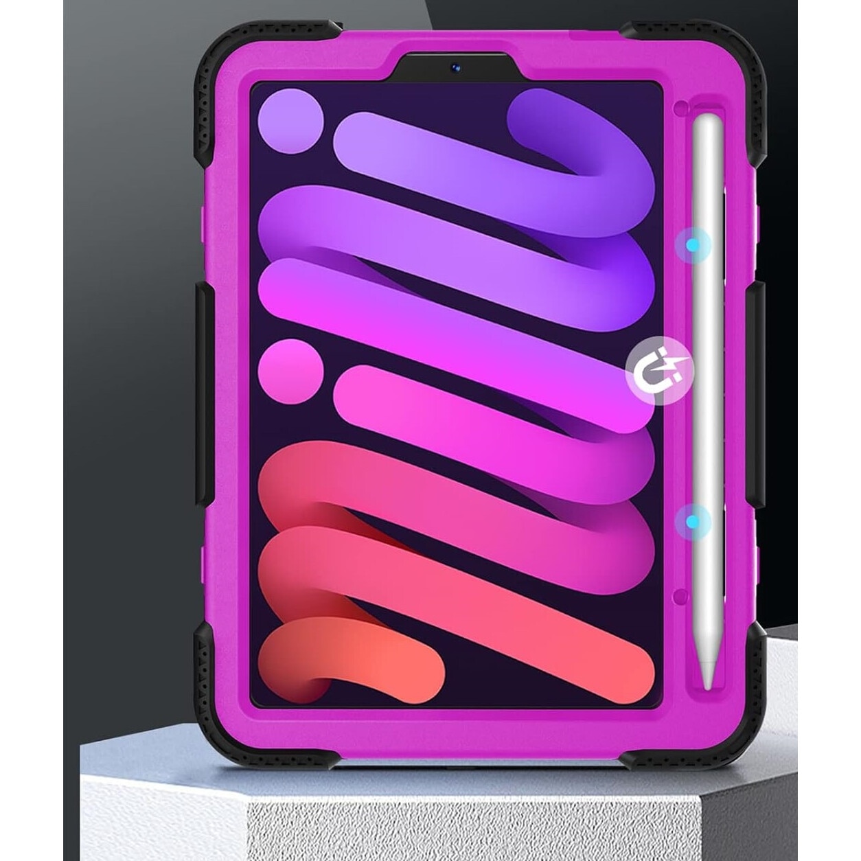 Husa compatibil cu iPad Air 5/Air 4 10.9", 3 straturi, suport rotativ, neagra