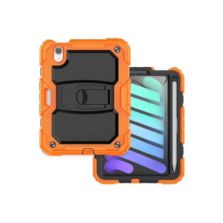 Husa compatibil cu iPad Mini 6 8,3” cu suport, portocaliu
