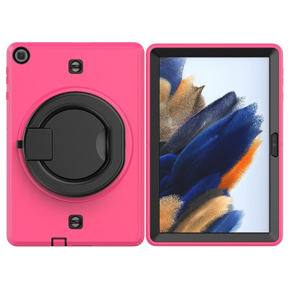 Husa tableta cu suport rotativ, roz, pentru Samsung Galaxy Tab A8 X200, protectie completa