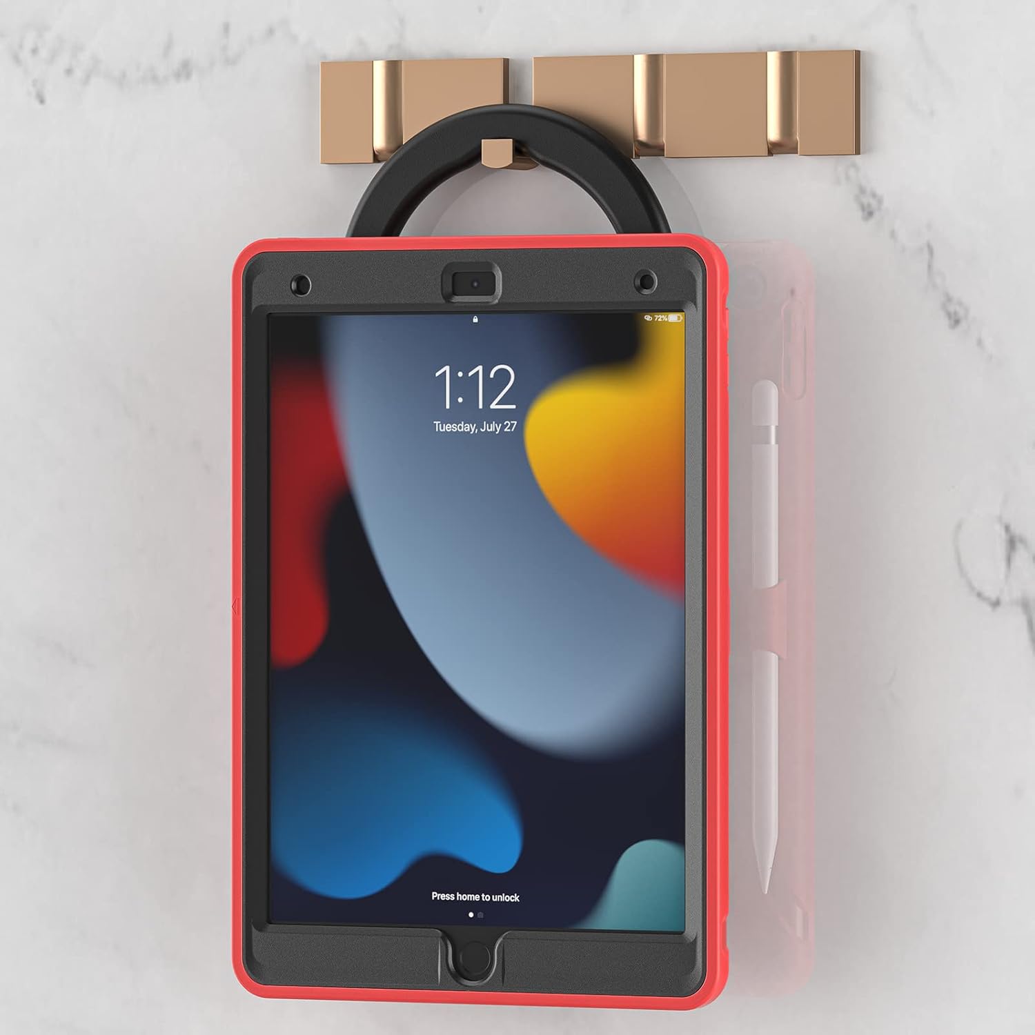 Husa pentru tableta, compatibil cu iPAD 10.2", rosu, suport rotativ