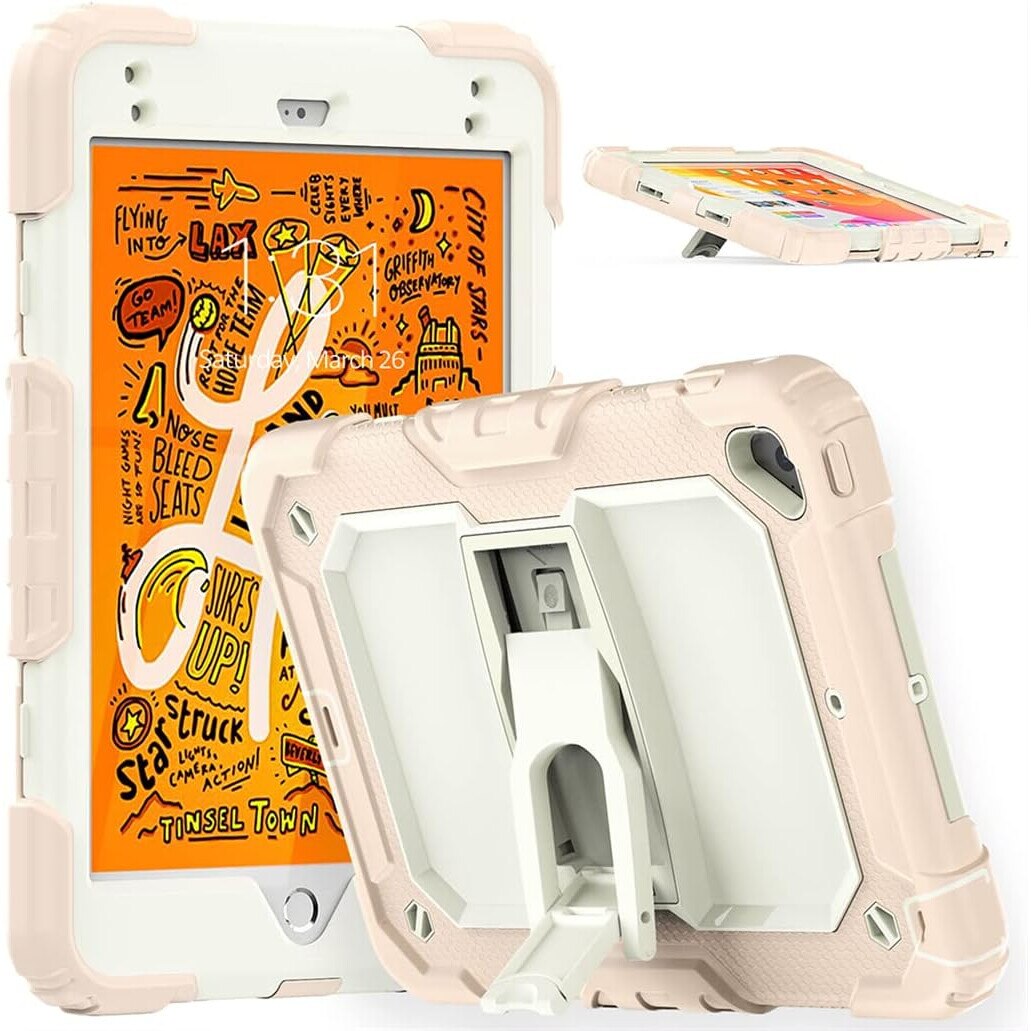 Husa compatibil cu iPad Mini 5/4 7,9” cu suport si curea, roz