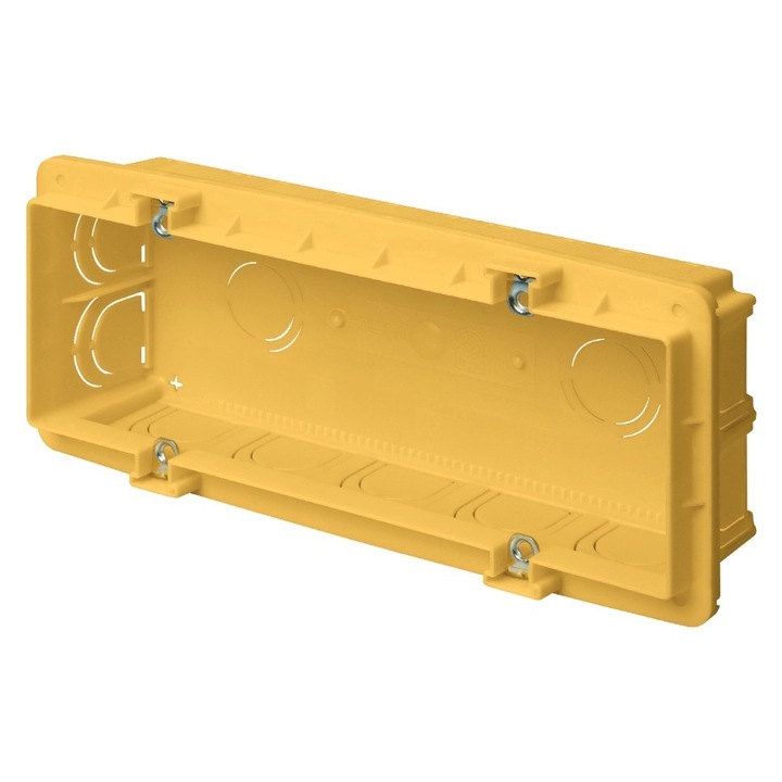 Doza, Cutie de Derivatie, 6/7 Module, Montaj Incastrat, 178x70x48 mm, Galbena, EC37106 Elettrocanali Italia