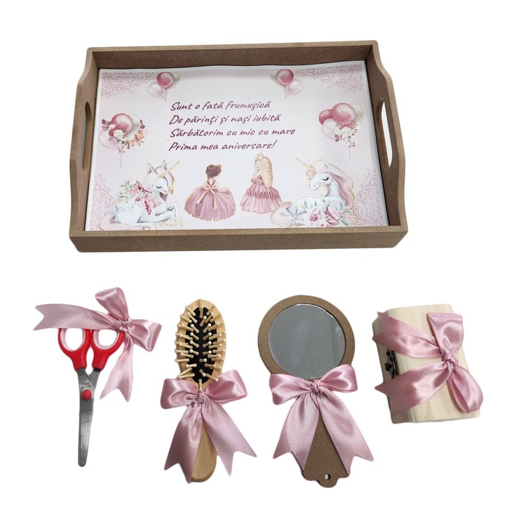 Tava mot fete, set 5 piese, Printesa Unicorn