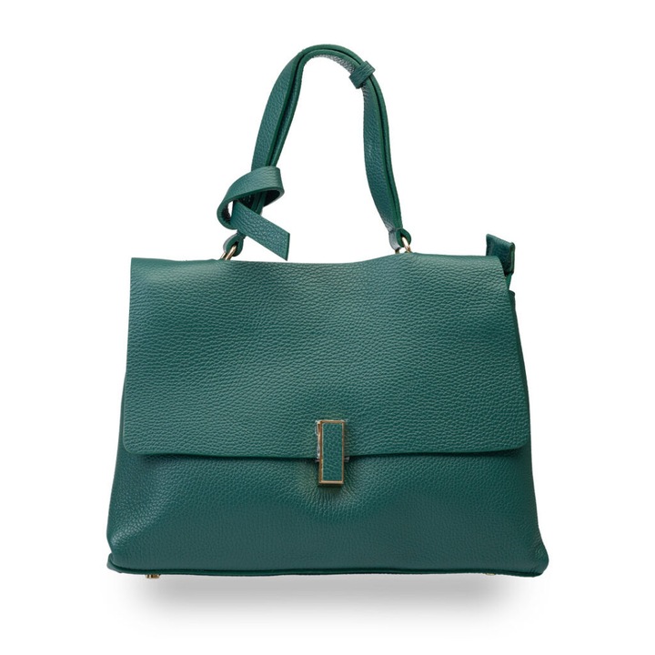 Poseta dama, piele, Toro Nero, Maria, Verde petrol, 21*31*12 cm