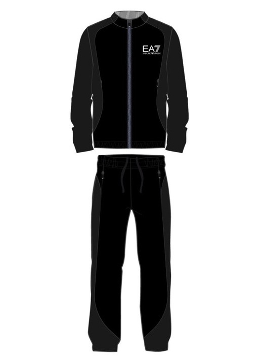 Trening EA7 pentru Barbati, m t-suit t-top fz ch, 6DPV05-PNFWZ-1200, XL INTL, Negru