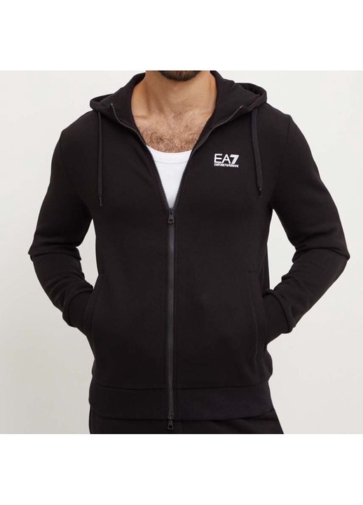 Trening EA7 pentru Barbati, m t-suit hoodie fz ch br, 8NPV68-PJVTZ-1200, Negru, Negru