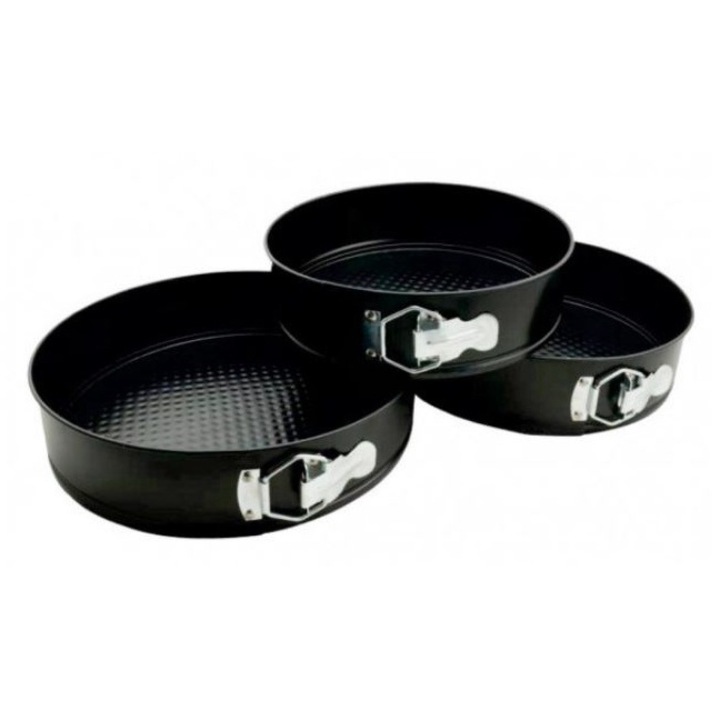 Set 3 Tavi forma rotunda pentru prajituri, bucatarie, 24x26x28CM