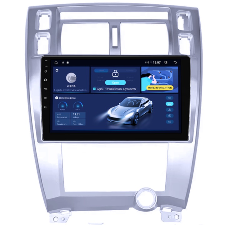 Navigatie dedicata Hyundai Tucson 1 2004-2009, 4GB RAM 64GB ROM, Quadcore, Android 14, Display QLED 1K 9", DSP, Carplay&Android Auto, Suport camere AHD