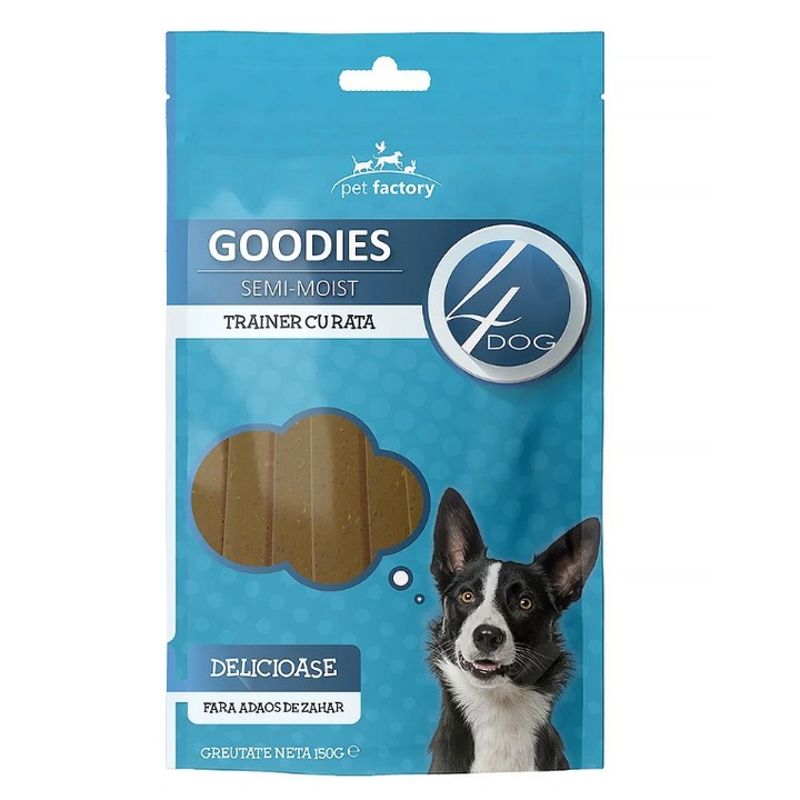 Recompense pentru caini 4DOG GOODIES Trainer Fasii Rata, 150g