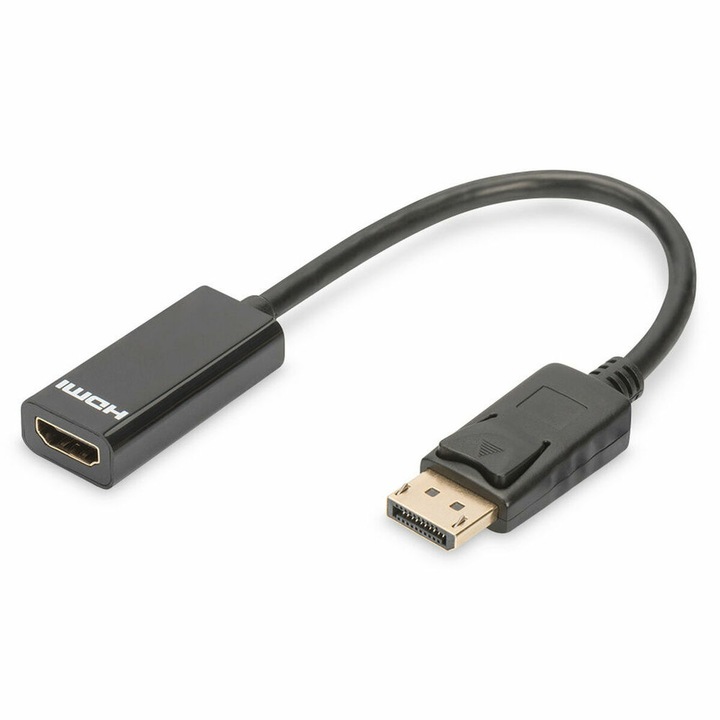 Digitus DisplayPort - HDMI adapter, fekete, 15 cm