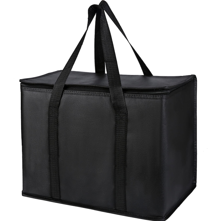 1 Genti Termoizolante, Pliabile, Rezistenta Inalta, Geanta termo-izolanta pliabila, Negru, 41x26x33cm