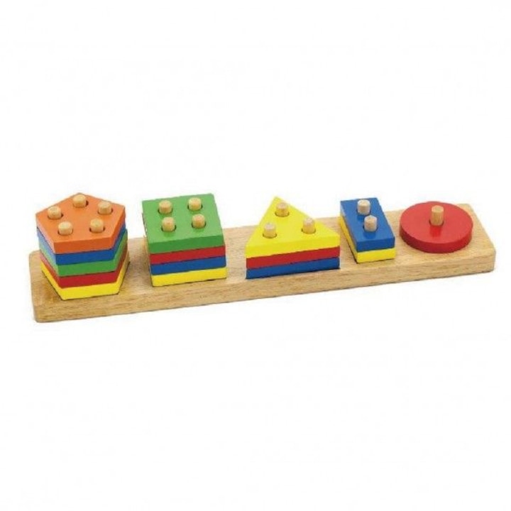 Montessori fa oktatójáték – 20 db, geometriai formák, +36 hónap