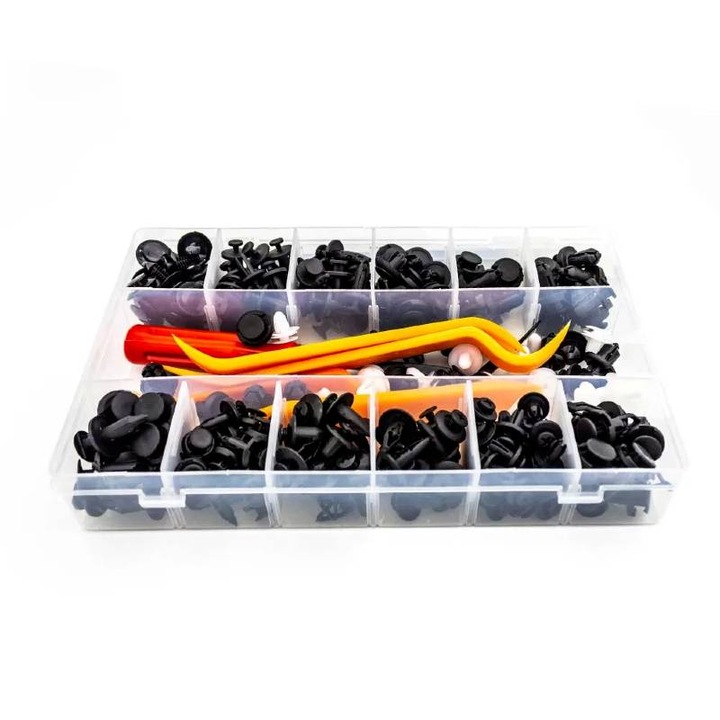 Set 229 piese cleme fixare auto, clipsuri universale