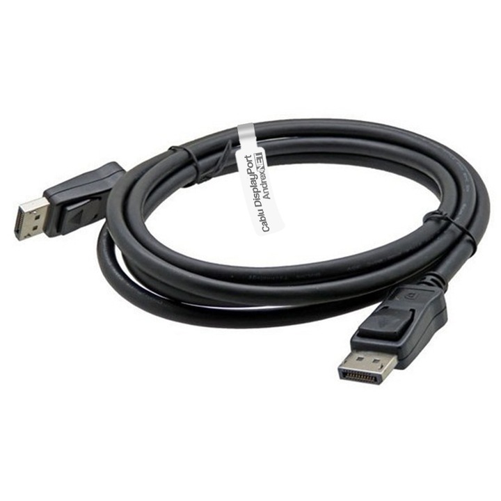 Cablu video DisplayPort tata la DisplayPort tata, AndrexNET, 2m, negru