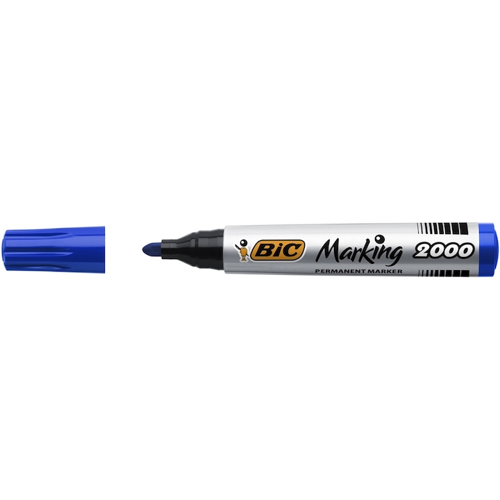 Marker permanent BIC 2000, varf rotund 1.7 mm, albastru