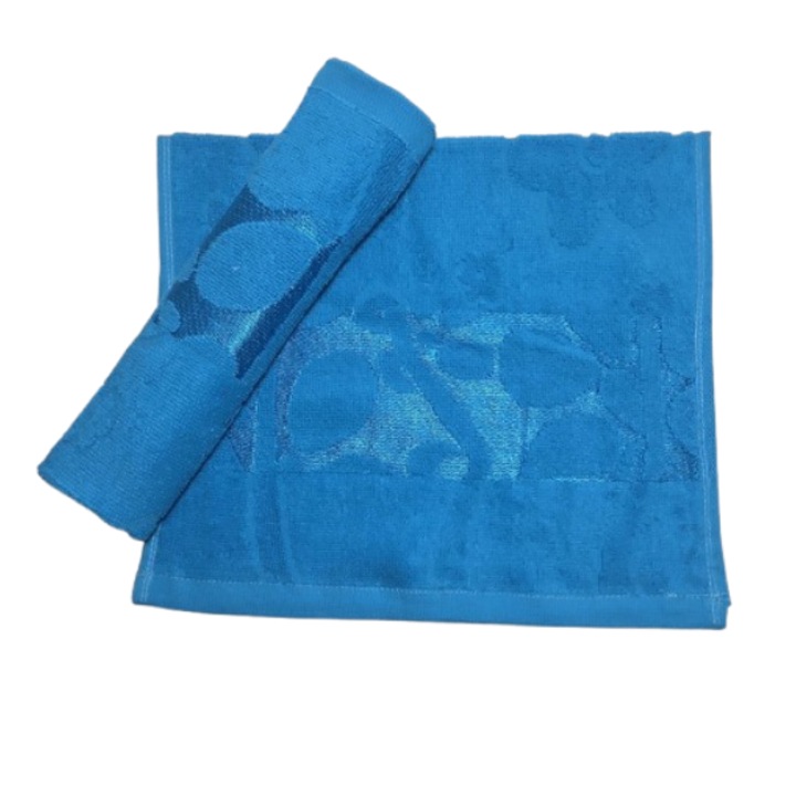 Комплект кърпи за ръце, Памук, 3D флорален мотив, 420g/m², Тюркоаз, 30x50cm, 2 части