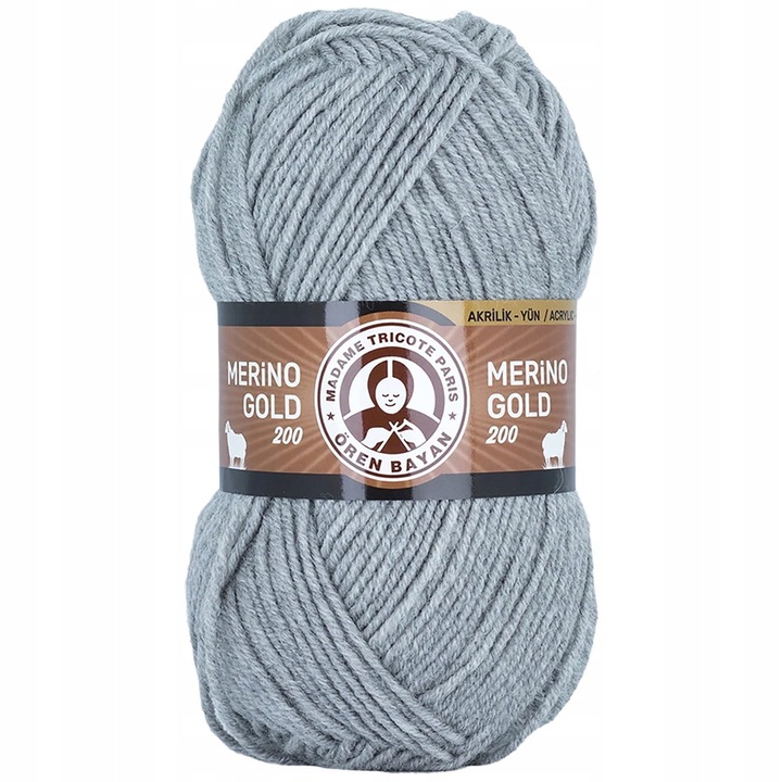 Tűz textil, Madam Tricote, Wloczka Merino Gold 200, 49% merinógyapjú, 51% akril, 100g, 200m