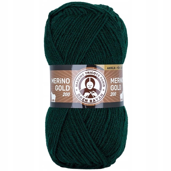 Tűz textil, Madam Tricote, Wloczka Merino Gold 200, 49% merinó gyapjú, 51% akril, 100g, 200m