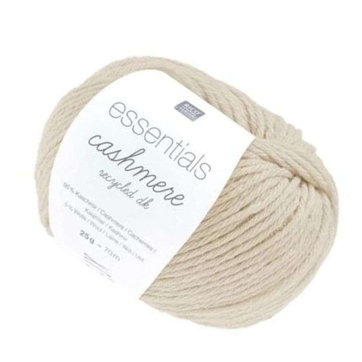 Garnitur de lana - Rico Design - Essentials Cashmere Recycled, 95% casmir, 70mb, 25g, fabricat in Germania